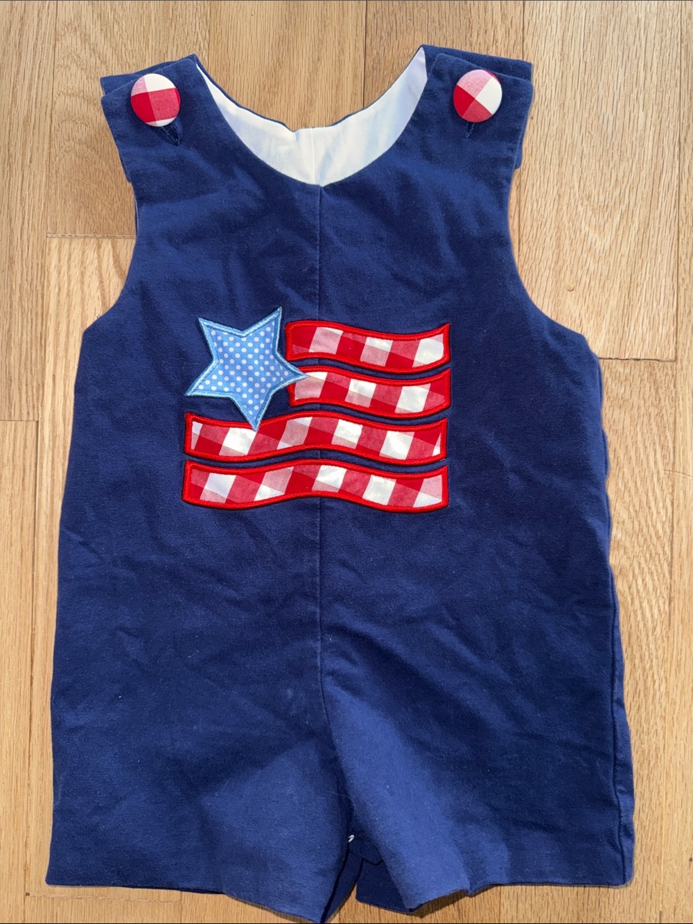 Kids Navy One-Piece Romper with Americana Appliqué